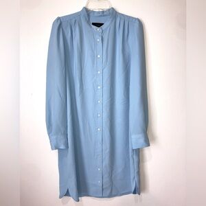 J. Crew Button Front Dress in Crepe 365 Baby Blue Size 10